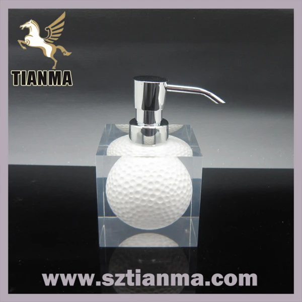 150ML Acrylic resin golf ball liquid soap dispenser for promotion