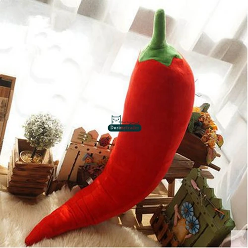 Dorimytrader Novelty Toy 70cm Big Soft Plush Red Beauty Chili Doll 28'' Giant Stuffed Hot Pepper Pillow Nice Gift DY60594