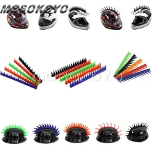 Irregolare Seghe Lama Anche Talon Fuoco Moto Biker Casco Sticker Mohawk Spike Bastone Striscia On Nero Blu Arancio Rosso Verde