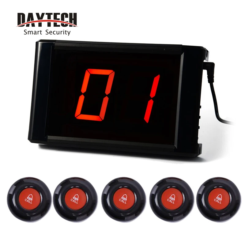 

DAYTECH Waiter Calling System Wireless Queue Pagers Restaurant Coaster Pager number Calling system LCD Receiver Waterproof Call