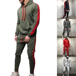 Прямая доставка OEAK Мужская толстовка свитер пальто брюки комплект эластичные брюки толстовка с капюшоном спортивный костюм комплект