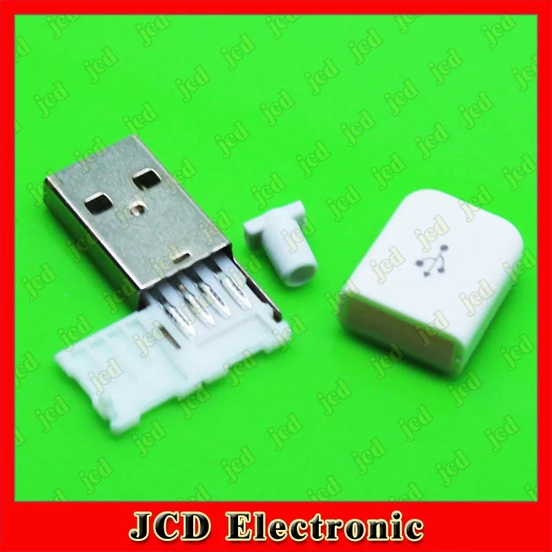

10sets Free shipping straight DIY USB A 2.0 Male 4pin Plug Connector Socket Welding+Plastic Cover for Apple Style New,MA-035