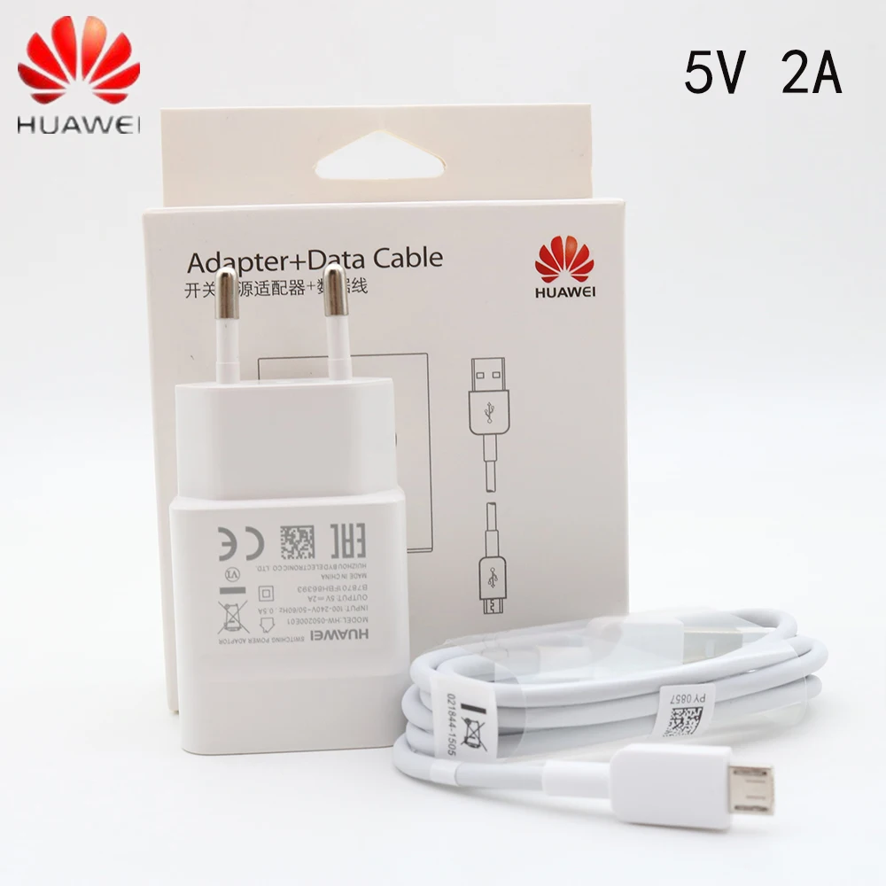

Original huawei 5V 2A Charger Power Adapter for huawei p8 lite y6 2018 mate 7 8/9 lite/10 lite honor 9i p smart micro usb cable