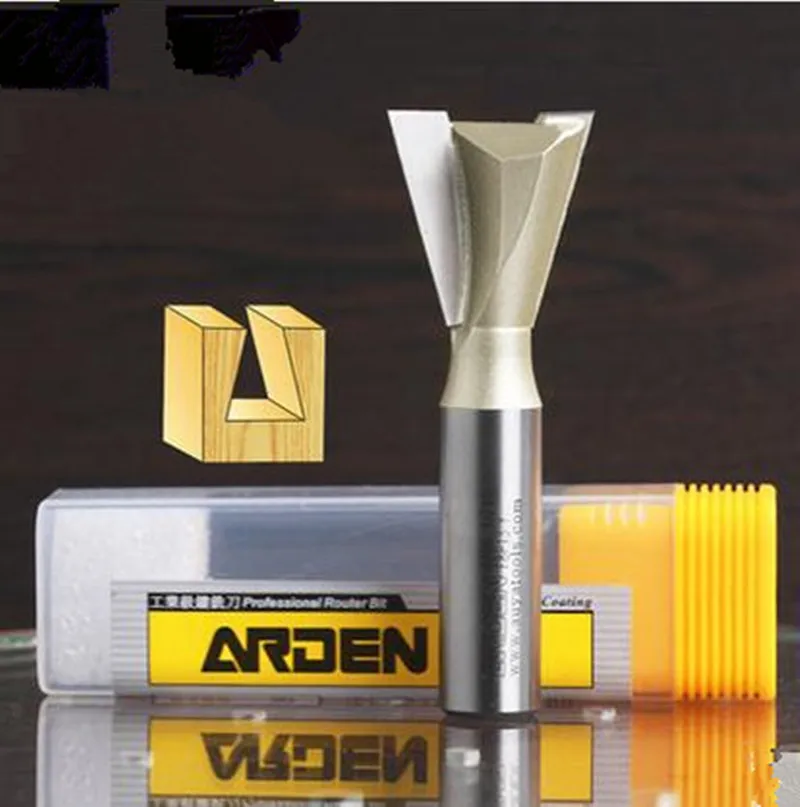 

1/4*3/8 (9.53MM ) Dovetail milling cutter Arden Router Bit Woodworking Tool 1/4" shank for trimming machine