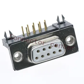 

High Quality D-SUB DR Connector 9PIN Female solid Pin Full Gold flash Right Angle