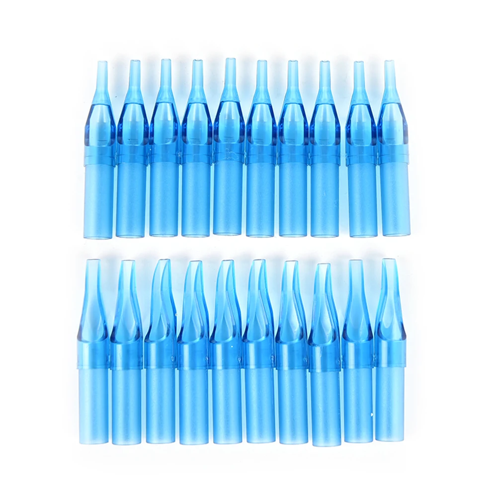 

10pcs Disposable Tattoo Machine Gun Nozzle Tips 3/5/7/9R Blue Mixed Sterile Needle Tube For Tattoo Gun Needle Ink Cup Grip Kits