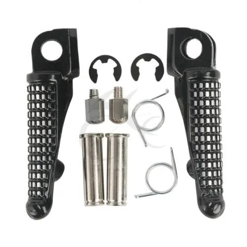 Black Front Footrest Foot Pegs For Kawasaki Ninja ZX6R ZX10R ER6F ER6N