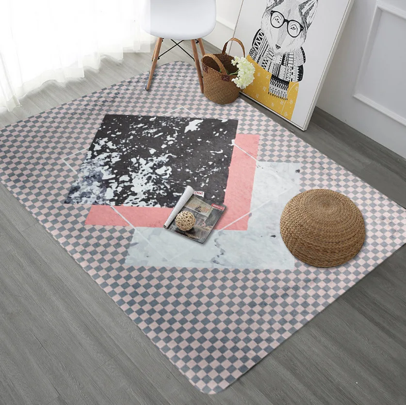 

Fashion Blue Home Living Room Rug Carpet Anti Slip Floor Mat for Bedroom Nordic Carpet Table Rug Mat Modern Style Rug Carpet
