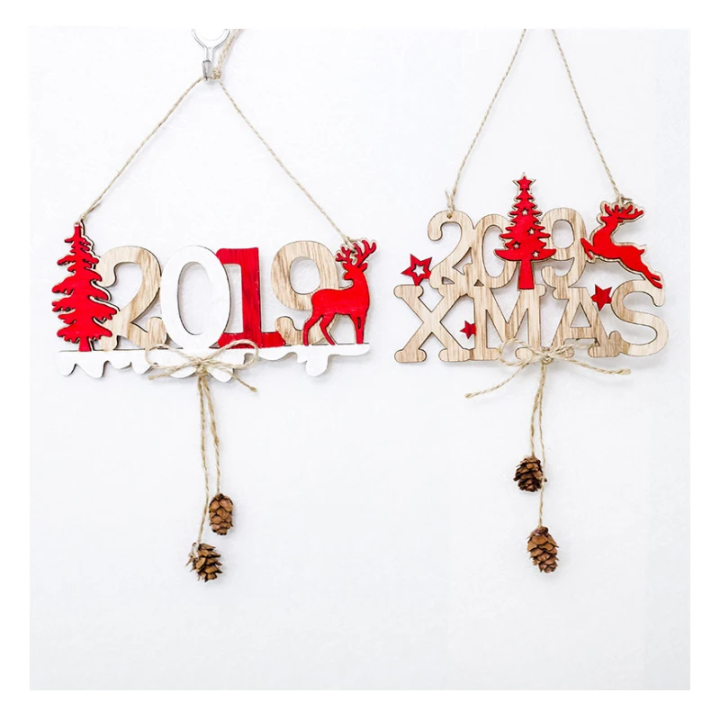 

Christmas New Year Alphabet House Plate Christmas Tree Decorations Hollow Door Hanging Pendant Christmas Decorations For Home