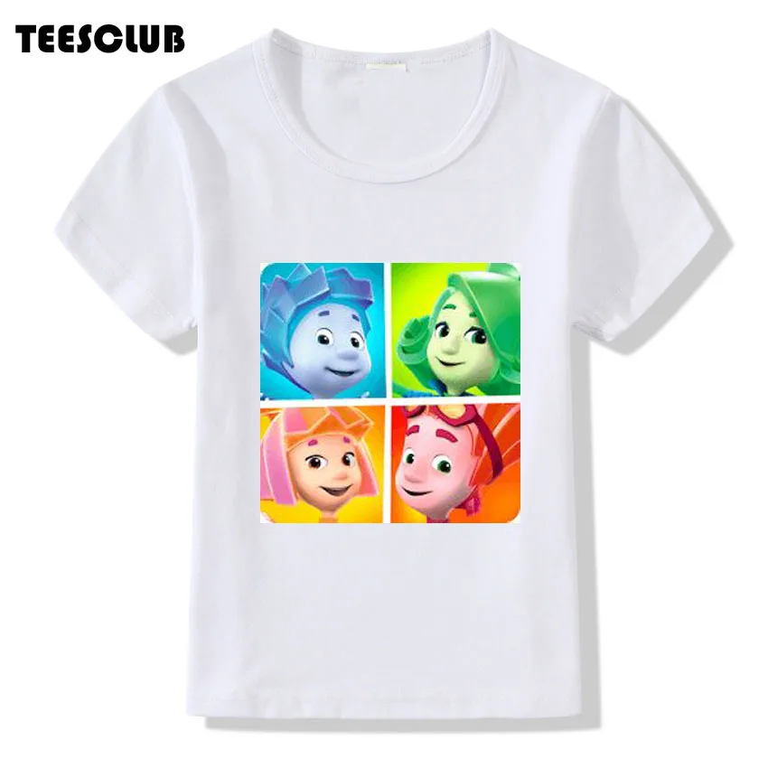 

TEESCLUB Russian Cartoon The Fixies T shirt 2018 Children Cute Screw Design Short Sleeve T-shirt Boys Girls Summer Top Shirt