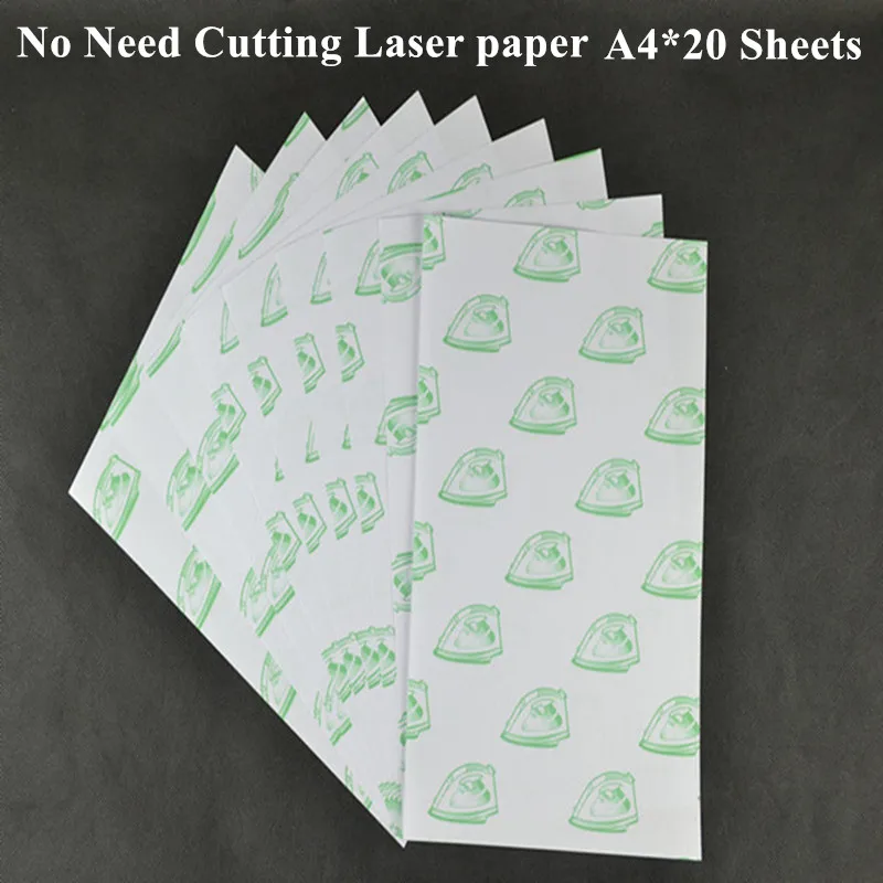 

(A4*20pcs) Self Weeding Paper Laser Heat Transfer Printing Paper For T shirt Light Color Thermal Transfers Papel Freeshipping