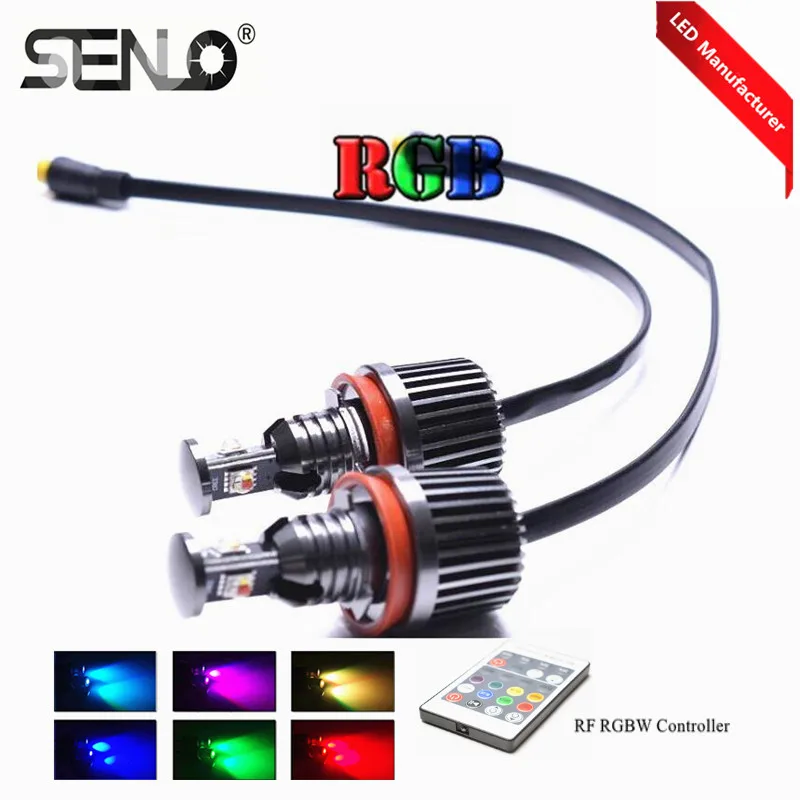 Изменение цветов RF e92 светодиодный глаз Ангела h8 rgb кольцо ореола DRL контроллер