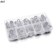 80 шт./кор. направляющие кольца для удилища DIY глаз Rings8 видов спецификаций Запчасти для удочки инструмент пластиковый садок для рыбы