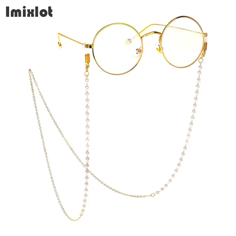 Imixlot, модные женские очки с искусственным жемчугом и бусинами, очки, солнцезащитные очки, цепочка для очков для чтения, шнур, держатель, ремешок на шею