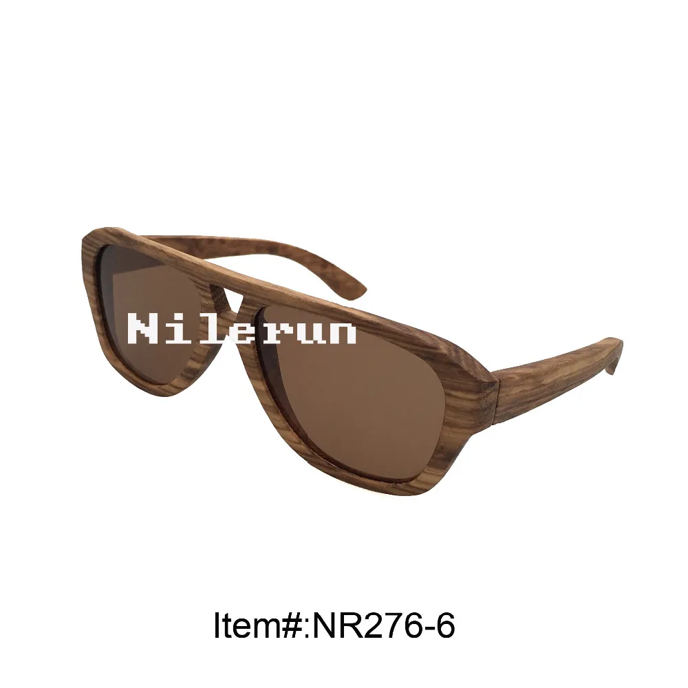 

fashion men's pilot zebra wood sunglasses