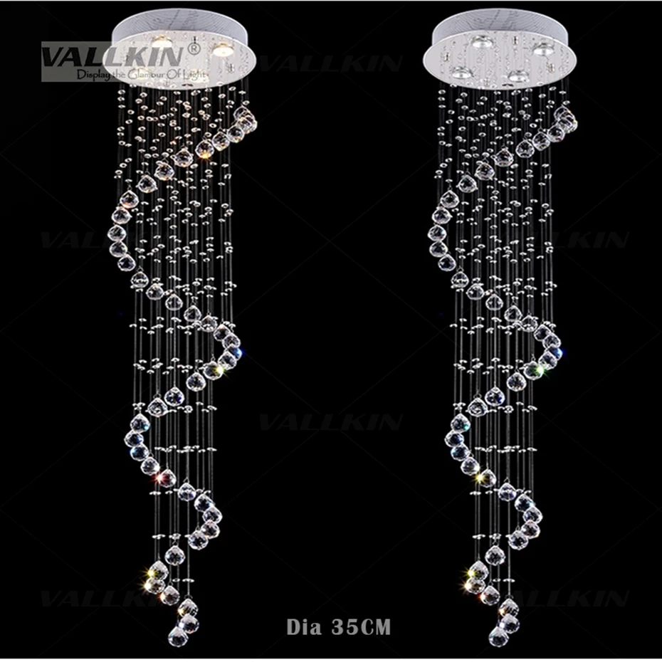 Современный K9 светодиодный хрустальный светильник в виде спирали для гостиной, люстры для лестниц, спальни, Холла отеля, люстры, VALLKIN