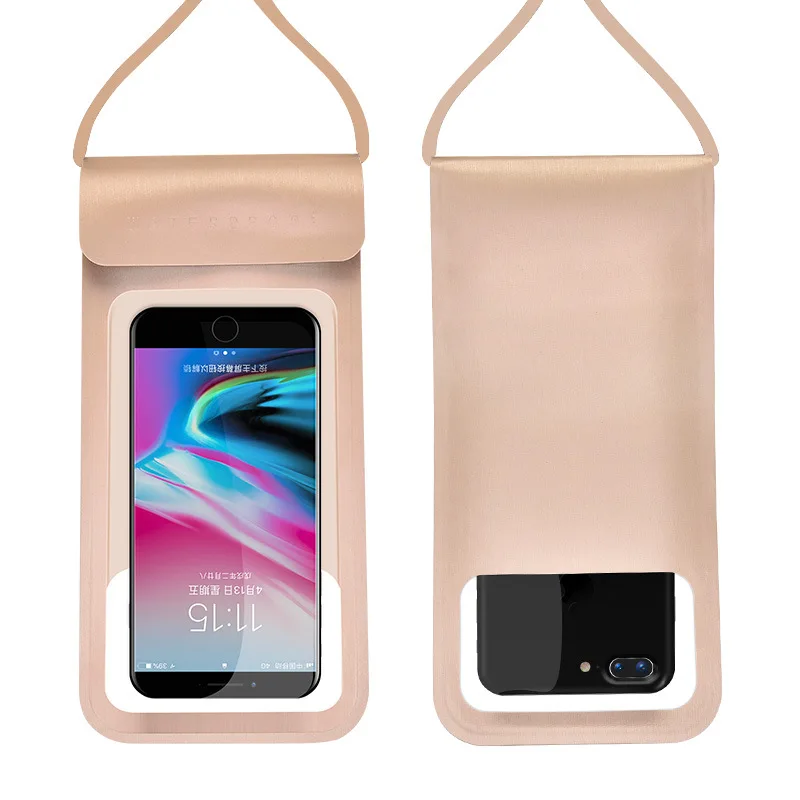 Универсальный Водонепроницаемый Чехол для мобильного телефона, чехол для сенсорного экрана, подводный плавательный пляжный чехол для телефона, чехол для смартфонов 3,5-6 дюймов - Цвет: gold