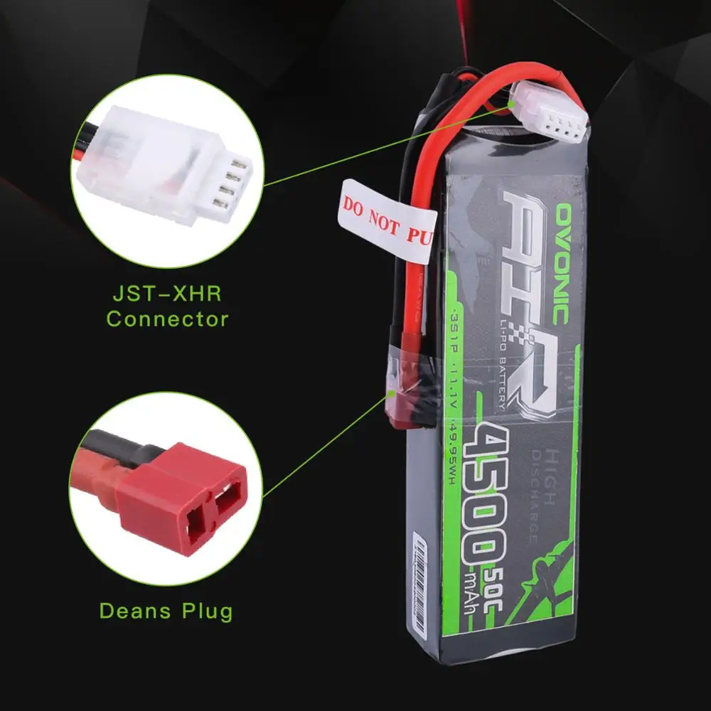 2X аккумулятор ovoic 11,1 V 4500mAh 50C-100C 3S LiPo с t-образным штекером XT60 для радиоуправляемого автомобиля Heli Quad Drone Хобби DIY RC запчасти