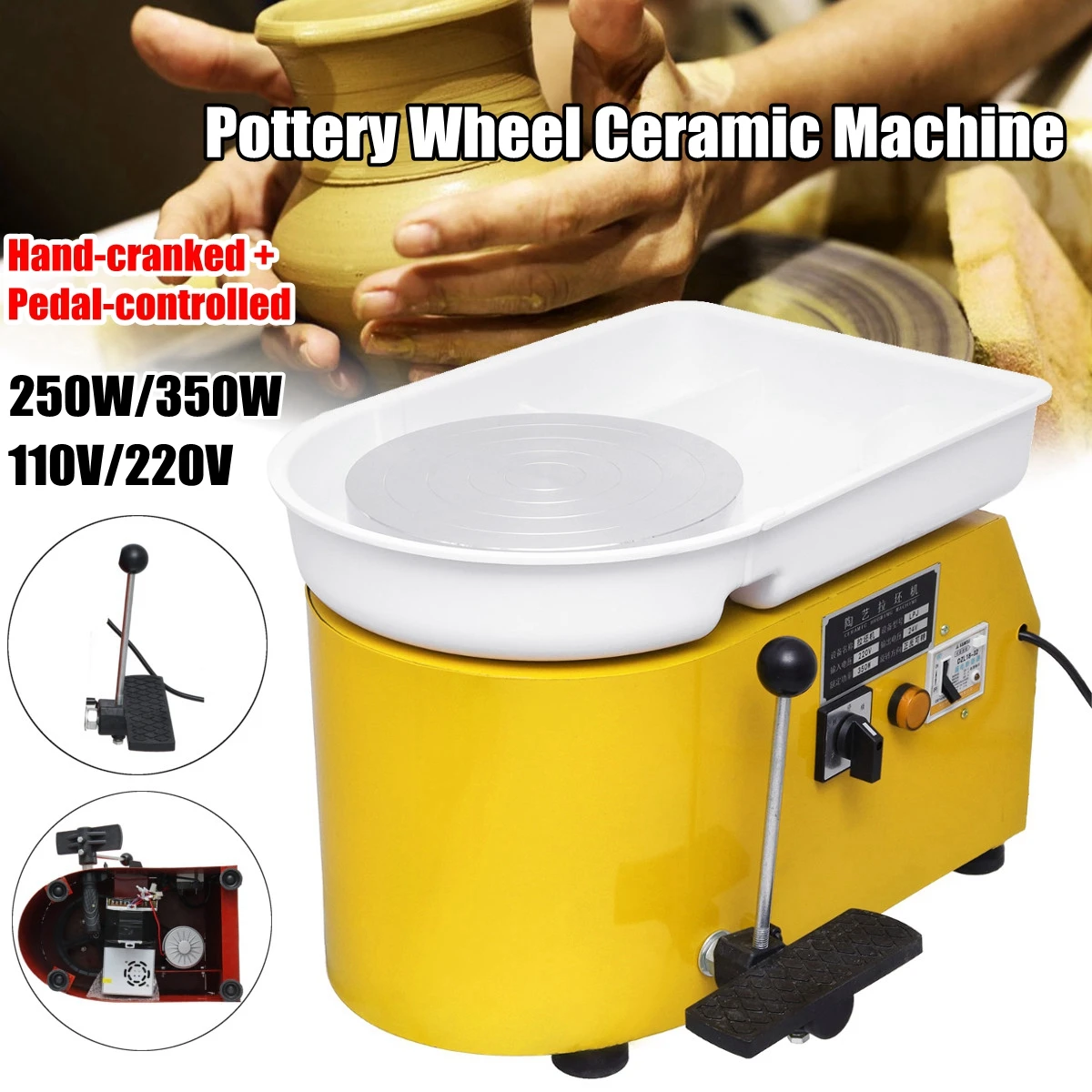 

220V Pottery Forming Machine 250W/350W Electric Pottery Wheel DIY Clay Tool with Tray For Ceramic Work Ceramics