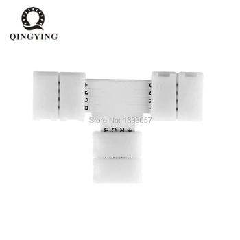 

10pcs 10mm 4 Pin L Cross T Shape LED Strip Connector PCB Free Welding For SMD 5050 RGB Color LED Strip Lights