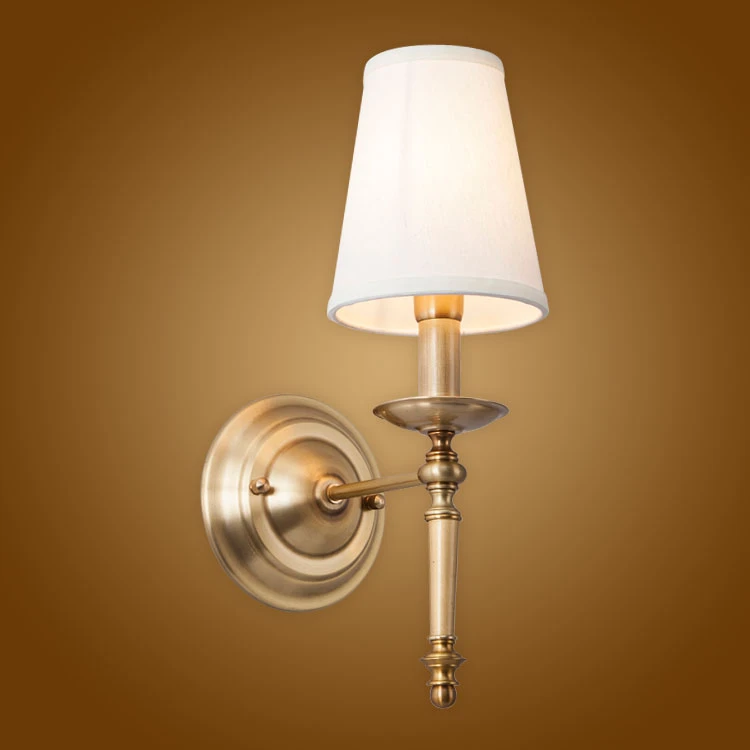 Applique Murale Moderne En Cuivre Abat Jour En Tissu Miroir De Salle De Bain Eclairage De Maison Aliexpress