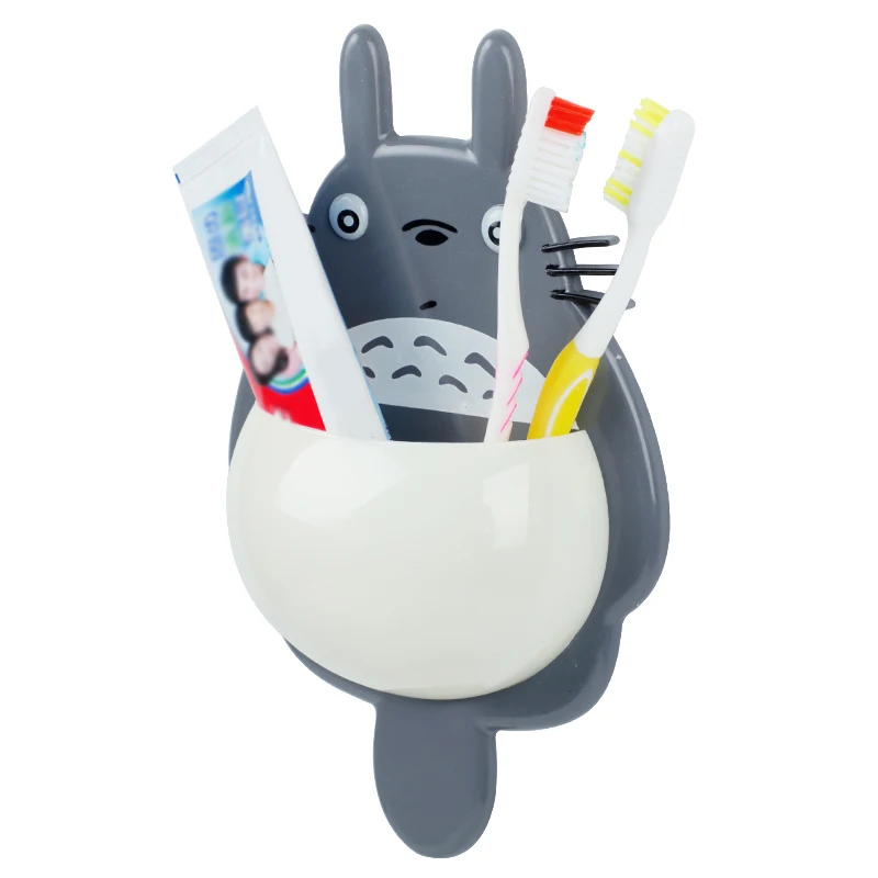 

Cartoon Animal Totoro Sucker Toothbrush Holder Plastic Storage Rack Bathroom Wash Supplies and Toothpaste Children Spoon Holders