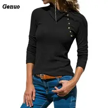 Women's Solid Color Sweater Genuo Autumn Winter Long Sleeve Lapel Slim Button Top Korean Sweater Knitted Pullovers Women Tops