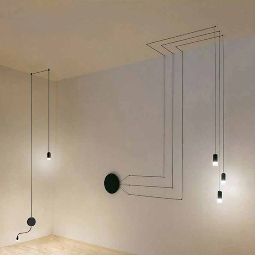 Постсовременный геометрический модельный кулон, светильник для гостиной, спальни, ресторана, светодиодный подвесной светильник