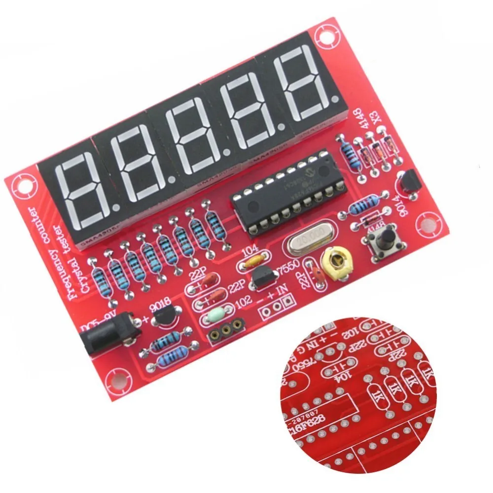 1 Гц 50 МГц кристалл осциллятор счетчик частоты тестер DIY Kit 5 цифр разрешение новые