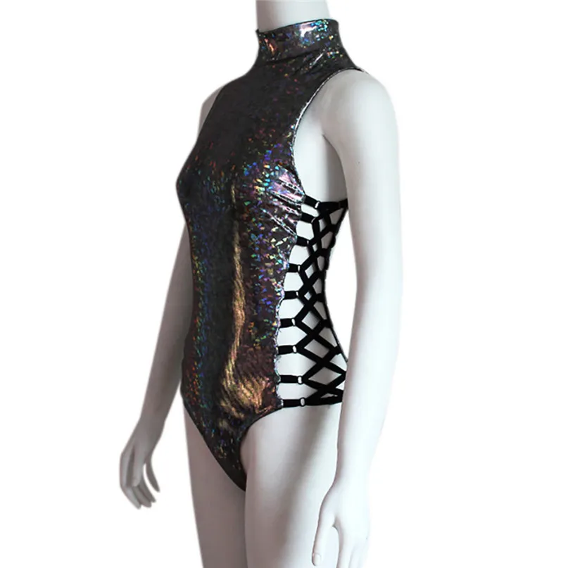 Swimwear Fish Scale Sequins Sexy Swimsuit Women Paillette Leopard Print One-Piece Swimsuit Beachwear Push-up Bikini #2D26 (8)