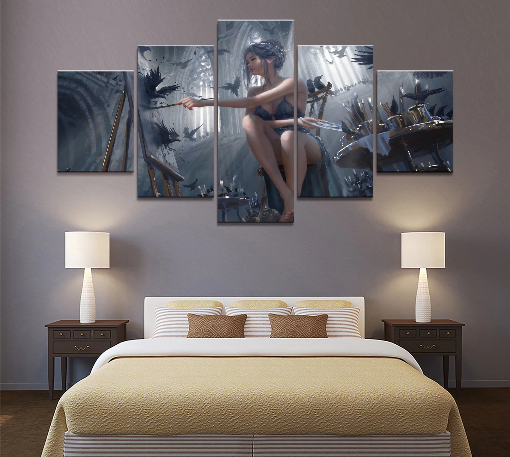 Waliicorners Home Decor Poster HD Pictures Prints Canvas 5 Piece Modular Ghost Blade Royal Highness Princess Living Room Decorative Painting 8 HTB1qHqWeRCw3KVjSZR0q6zcUpXaY