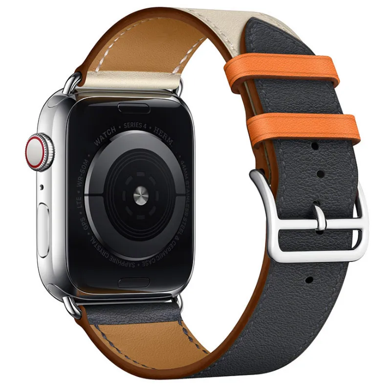 Genuine Leather Watch Strap For Apple Watch Series 4 Wrist Band Colorful Single Tour Bracelet For Apple Series 1 2 3 Watchbands Genuine Leather Watch Strap For Apple Watch Series 4 Wrist Band Colorful Single Tour Bracelet For Apple Series 1 2 3 Watchbands