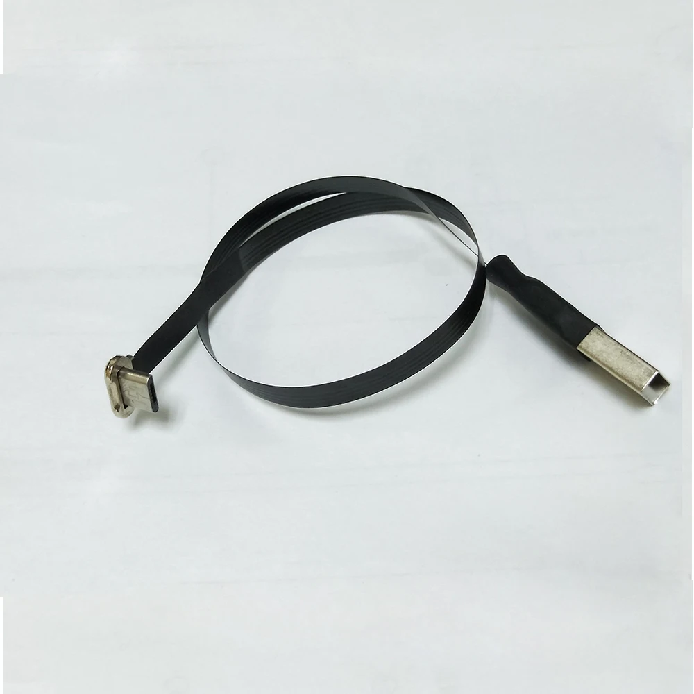 Graus para Usb Fita de Dados Cabo de Carregamento Plano Ultra Fino Super Macio Baixo Perfil Direito Angular Micro Usb 90 2.0 Masculino Fpc 25cm Fpv 7 baixo perfil direito angular micro usb 90