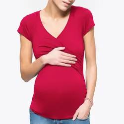 Для женщин для беременных Леди Одежда Футболка короткий рукав Грудное вскармливание многофункциональный уход FJ88