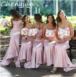 pink fishtail bridesmaid dresses