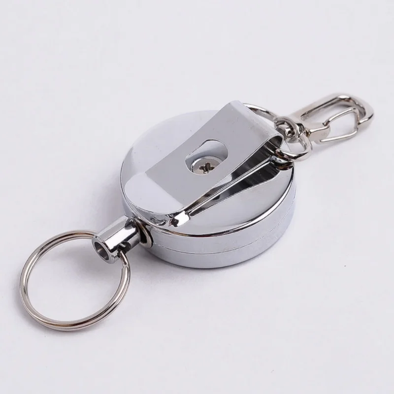 

Multi Tools All Metal Easy Pull Buckle 4 High Resilient Telescopic Rope EDC Key Ring Anti Lose Stretch Keychain Outdoor