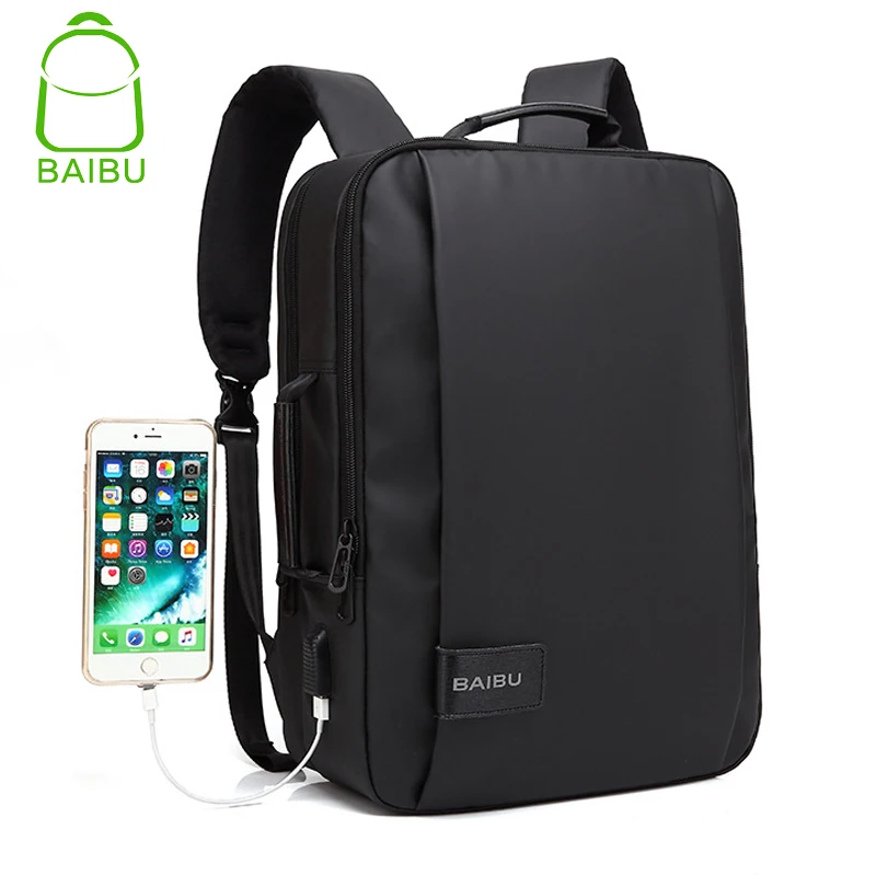 Мужской рюкзак, 15,6 дюймов, Противоугонный рюкзак для ноутбука, Модный водонепроницаемый бизнес рюкзак для путешествий, школьная сумка с USB зарядным портом