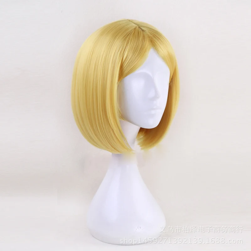 Женский парик из синтетических волос BOB с блестящими желтыми бриллиантами, 35 см, короткий парик для косплея, термостойкие, против морщин, парик из волокна