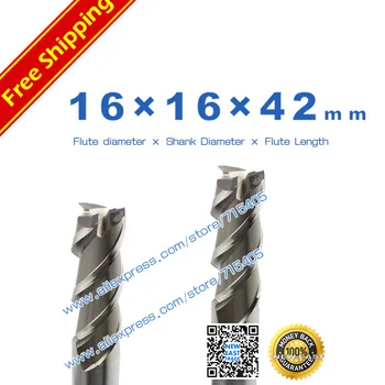 

16mm Aluminum mill 16*16*42*95mm 3 Flutes HRC 33 cutter blade M2AI aluminum HSS Hard white steel end mill Three blade cutter