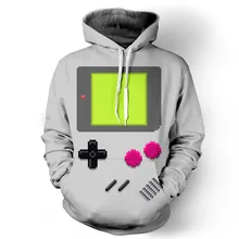 new 2017 spring Game boy Hoodie 3d printed sweatshirts Front Pocket Drawstring winter coat men women