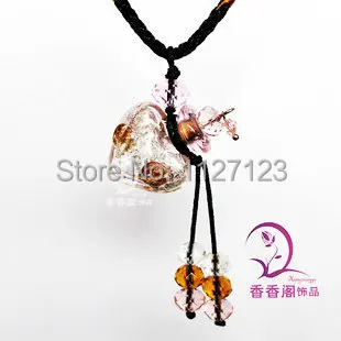 

Бесплатная доставка! Ожерелье из муранского розового стекла с диффузором и бутылочкой эфирного масла 5 шт., ожерелье для украшений с духами, ожерелье с бутылочкой с ароматом