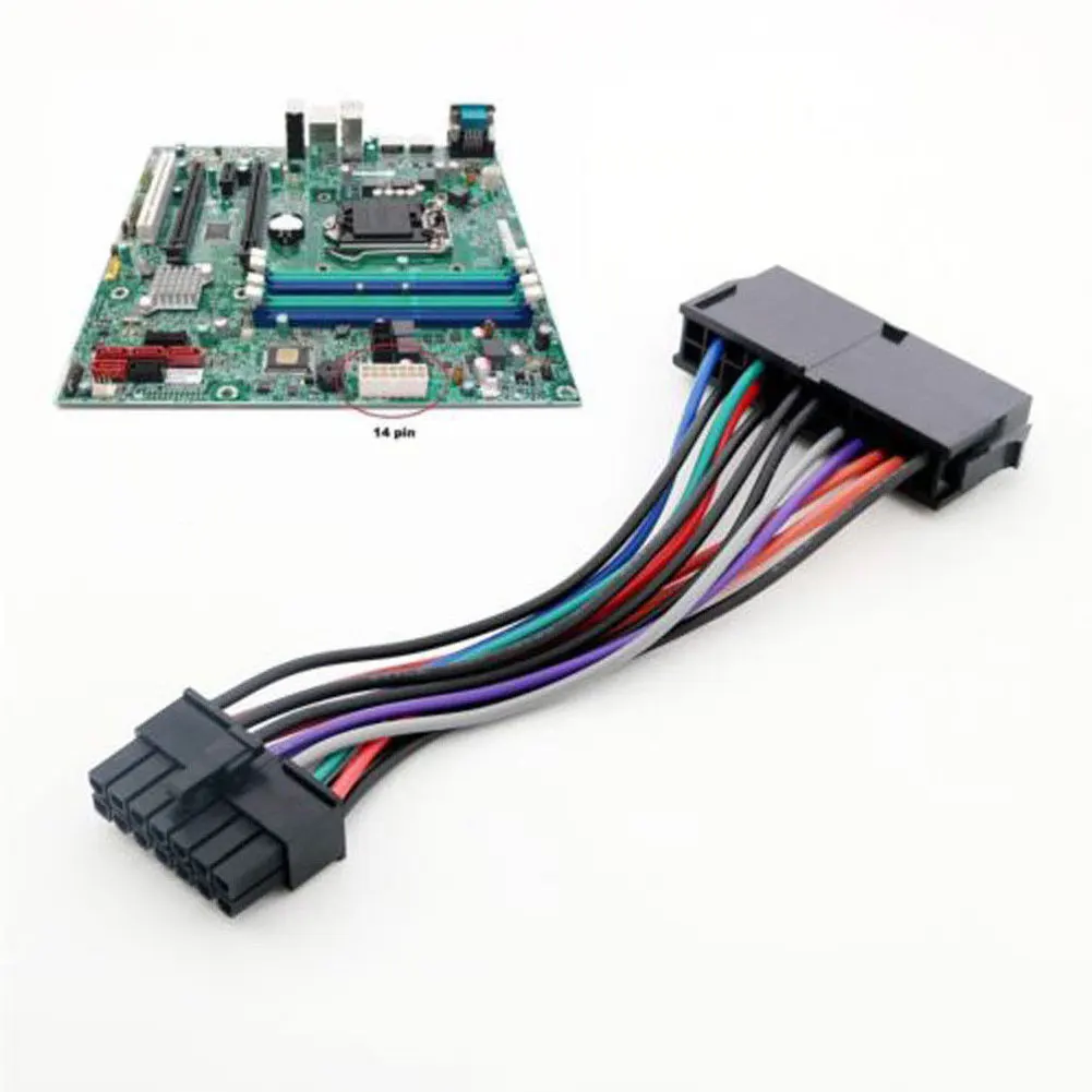Лучшие продажи прочный 24 Pin к 14 PSU основной источник питания ATX кабель адаптера для