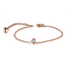 Romantic Anklets Women Jewelry with AAA CZ Stone 316L Stainless Steel Anklets