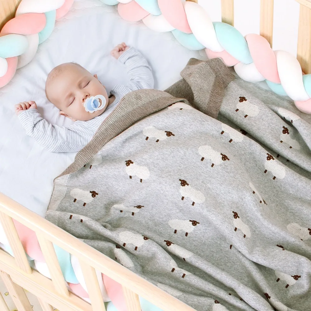 Одеяло для новорожденного пеленать белье для коляски обернуть Мультфильм Альпака трикотажные Infantil мальчиков девочек хлопчатобумажное