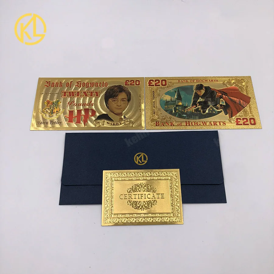 

10pcs/lot Classic Memory souvenir collection 24K gold Banknotes for game playing with certificate and envelope