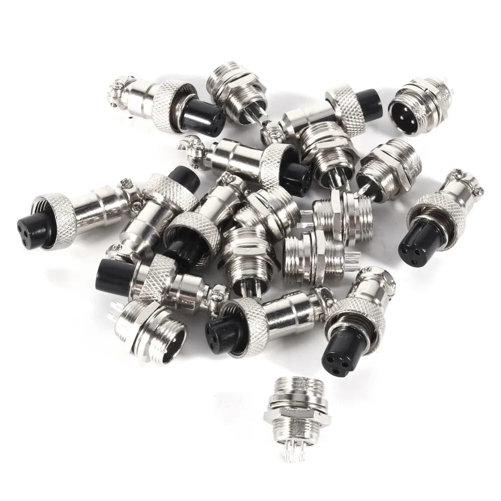 

10Pcs/set GX12 2/3/4/5/6Pin Male Female Panel 12mm M12 Metal Connector Aviation Plug Socket High Quality