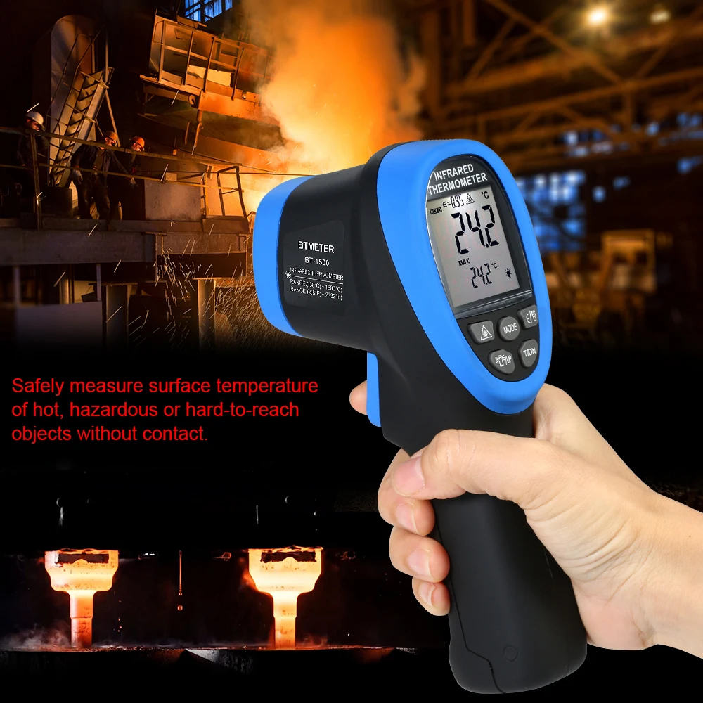 

Non-contact Infrared Thermometer - 50 To 1500 Degrees Celsius Pyrometer Digital Thermometer Temperature Meter Data Hold Function