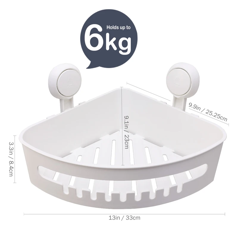 Задняя всасывающая угловая ванная душевая полка-корзина для хранения стены для шампуня, кондиционера, Пластиковая Душевая без дрели съемная - Цвет: Corner Shelf