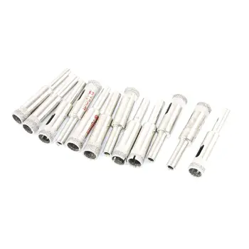 

ELEG-12 pcs 10 mm Dia Diamond Coated Granite Marble Stone Tile Glass Hole Saw