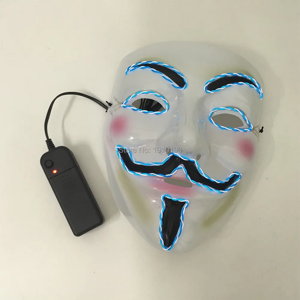 Витая пара серии V Vendetta Маска для паники светодиодная светящаяся маска EL Light Up